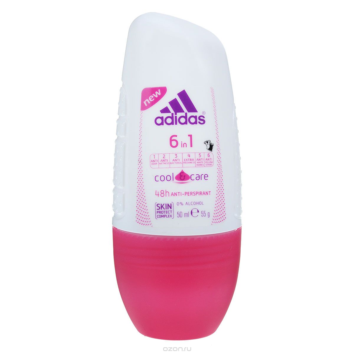 Adidas Дезодорант-антиперспирант роликовый 6в1 "Cool&Care", женский, 50 мл