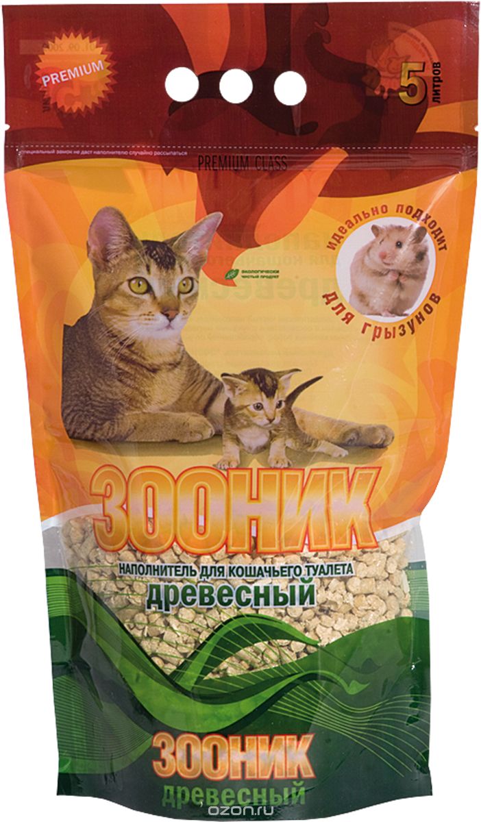 Наполнитель "Зооник", древесный, 5 л