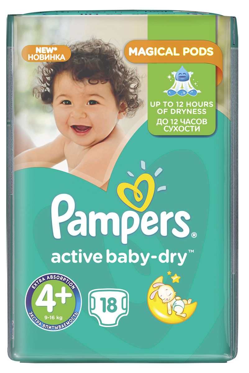 Pampers  Active Baby 9-16  ( 4+) 18 