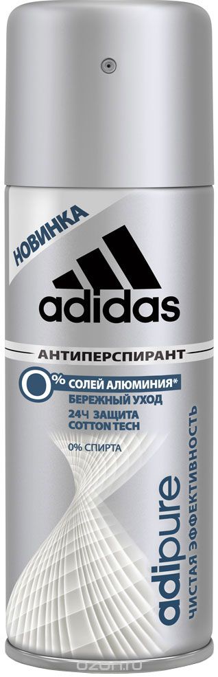 Adidas Дезодорант-антиперспирант спрей Adipure 24 ч, мужской, 150 мл