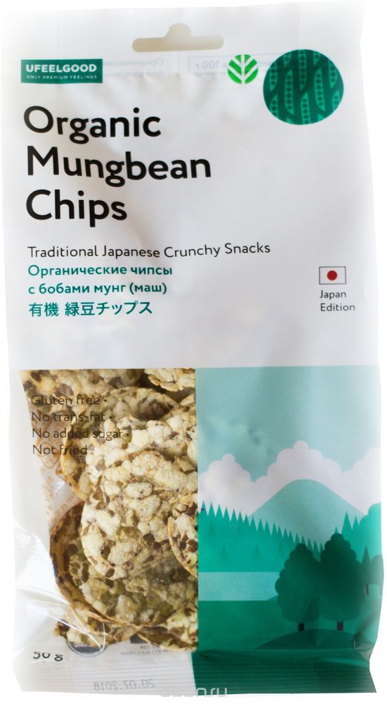 UFEELGOOD Organic Mungbean Chips      , 50 
