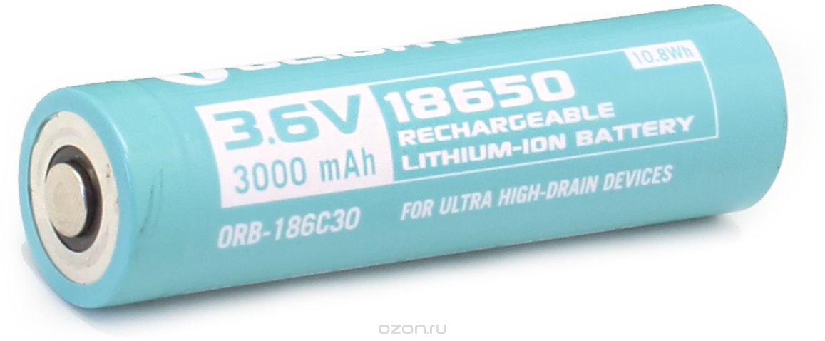 Аккумулятор для фонаря Olight ORB-186C30 18650, Li-ion, 3,7 В, 3000 mAh
