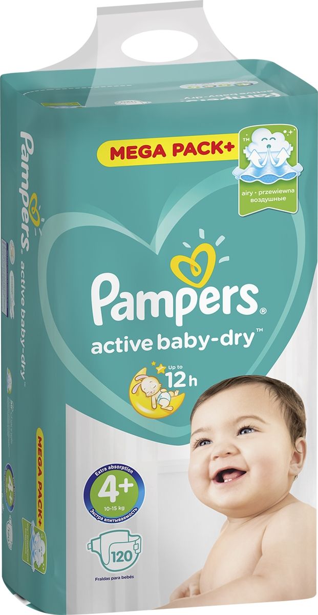Pampers  Active Baby-Dry 10-15  ( 4+) 120 